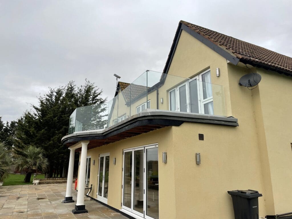 Frameless Glass Balustrade London And Essex 1 Frameless glass balustrade for a balcony area