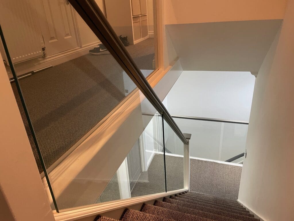 Bespoke Glass Balustrade staircase renovation