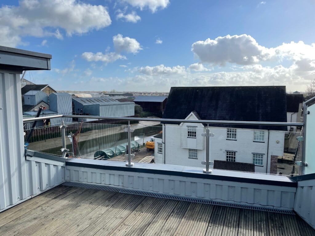 Glass balcony balustrade installed in Maldon Essex