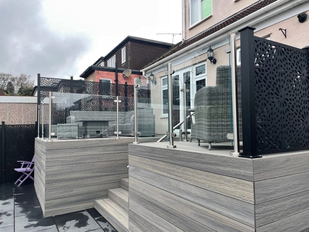 Glass Balustrade For Decking In Essex 3 Free floating glass balustrade