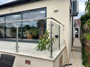 Stainless Steel Post and Rail Glass Balustrade