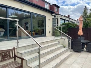 Stainless Steel Post and Rail Glass Balustrade