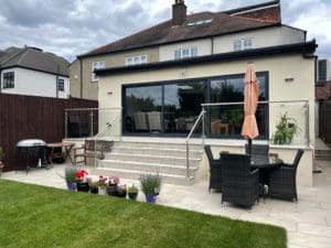 Stainless Steel Post and Rail Glass Balustrade