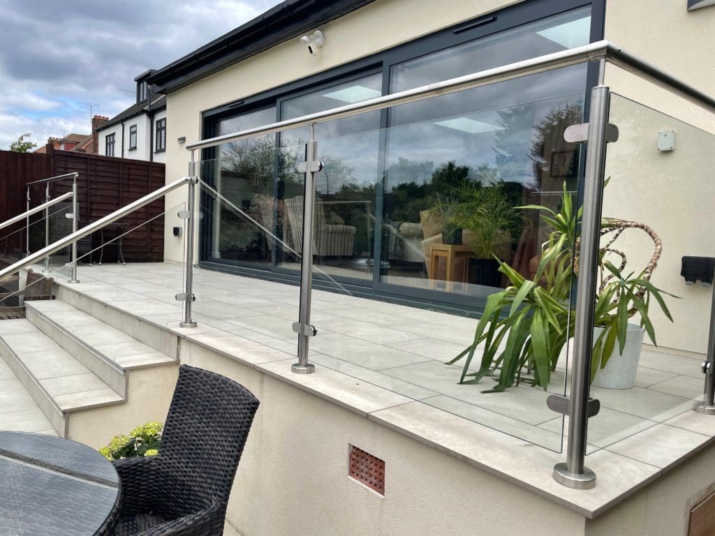 Stainless Steel Post and Rail Glass Balustrade