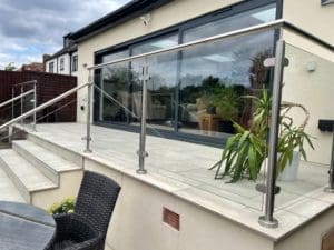 Stainless Steel Post and Rail Glass Balustrade
