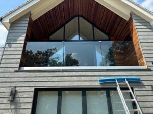 Glass Juliette balcony and glass balcony balustrade - Banbury, Essex