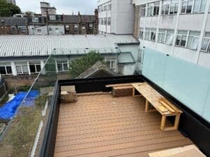 Rooftop frameless glass balustrade - Walthamstow, East London